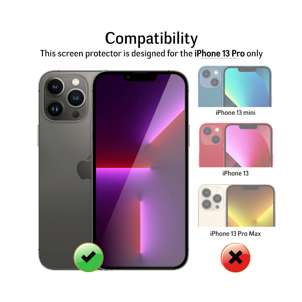 Vetro temperato per iPhone 13 Pro (6.1), Pellicola proteggi